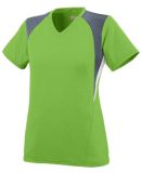 Augusta Sportswear 1296 Girls' Mystic Jersey in Lime/ graphite/ white