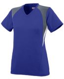 Augusta Sportswear 1296 Girls' Mystic Jersey in Purple/ graphite/ white