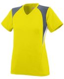 Augusta Sportswear 1296 Girls' Mystic Jersey in Power yellow/ graphite/ white