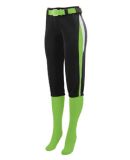 Augusta Sportswear 1340 Women's Comet Pant in Black/ lime/ white