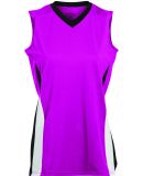 Augusta Sportswear 1355 Women's Tornado Jersey in Power pink/ black/ white