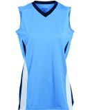 Augusta Sportswear 1355 Women's Tornado Jersey in Columbia blue/ navy/ white