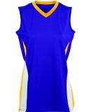 Augusta Sportswear 1355 Women's Tornado Jersey in Purple/ gold/ white