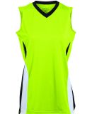 Augusta Sportswear 1356 Girls' Tornado Jersey in Lime/ black/ white