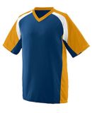 Augusta Sportswear 1536 Youth Nitro Jersey in Navy/ gold/ white
