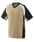 Augusta Sportswear 1536 Youth Nitro Jersey in Vegas gold/ black/ white