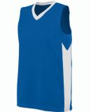 Augusta Sportswear 1714 Women's Block Out Jersey in Royal/ white