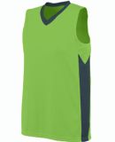 Augusta Sportswear 1714 Women's Block Out Jersey in Lime/ slate