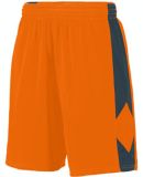 Augusta Sportswear 1716 Youth Block Out Short in Power orange/ slate