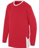 Augusta Sportswear 1718 Youth Block Out Long Sleev RED/ WHITE