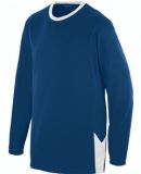 Augusta Sportswear 1718 Youth Block Out Long Sleev NAVY/ WHITE