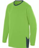 Augusta Sportswear 1718 Youth Block Out Long Sleev LIME/ SLATE
