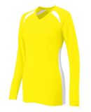 Augusta Sportswear 1305 Women's Spike Jersey POW YELLOW/ WHT