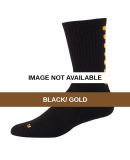 Augusta Sportswear 6093 Color Block Crew Sock Black/ Gold