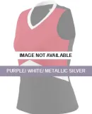 Augusta Sportswear 9201 Girls' Cheerflex Shell Purple/ White/ Metallic Silver