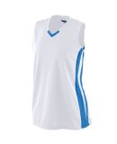 Augusta Sportswear 527 Women's Wicking Mesh Powerh in White/ royal