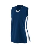 Augusta Sportswear 528 Girls' Wicking Mesh Powerho in Navy/ white
