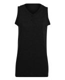 Augusta Sportswear 551 Girls' Sleeveless Two-Butto in Black