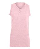 Augusta Sportswear 551 Girls' Sleeveless Two-Butto in Light pink