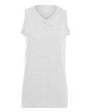 Augusta Sportswear 551 Girls' Sleeveless Two-Butto in White