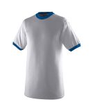 Augusta Sportswear 711 Youth Ringer T-Shirt in Athletic heather/ royal