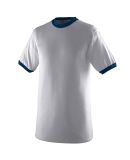 Augusta Sportswear 711 Youth Ringer T-Shirt in Athletic heather/ navy
