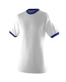 Augusta Sportswear 711 Youth Ringer T-Shirt in White/ purple