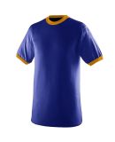 Augusta Sportswear 711 Youth Ringer T-Shirt in Purple/ gold