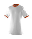 Augusta Sportswear 711 Youth Ringer T-Shirt in White/ orange