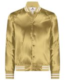 Augusta Sportswear 3610 Satin Baseball Jacket Stri in Metallic gold/ white