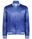 Augusta Sportswear 3610 Satin Baseball Jacket Stri in Royal/ white