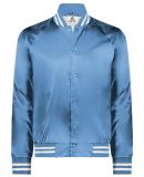 Augusta Sportswear 3610 Satin Baseball Jacket Stri in Columbia blue/ white