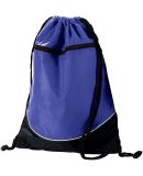 Augusta Sportswear 1920 Tri-Color Drawstring Backp in Purple/ black/ white