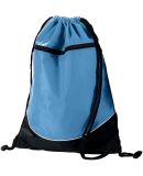 Augusta Sportswear 1920 Tri-Color Drawstring Backp in Columbia blue/ black/ white