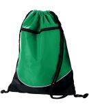 Augusta Sportswear 1920 Tri-Color Drawstring Backp in Kelly/ black/ white