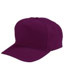 Augusta Sportswear 6202 Five-Panel Cotton Twill Ca in Maroon