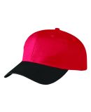 Augusta Sportswear 6204 Six-Panel Cotton Twill Low in Red/ black