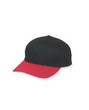 Augusta Sportswear 6206 Youth Six-Panel Cotton Twi in Black/ red