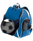 Augusta Sportswear 1831 Tri-Color Ball Backpack ROYAL/ BLCK/ WHT