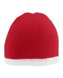 Augusta Sportswear 6820 Two-Tone Knit Beanie in Red/ white