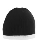 Augusta Sportswear 6820 Two-Tone Knit Beanie in Black/ white