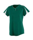 Augusta Sportswear 1225 Women's Diamond Jersey in Dark green/ white