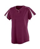 Augusta Sportswear 1225 Women's Diamond Jersey in Maroon/ white