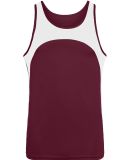 Augusta Sportswear 341 Youth Velocity Track Jersey in Maroon/ white