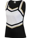 Augusta Sportswear 9140 Women's Pike Shell in Black/ white/ metallic gold