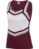 Augusta Sportswear 9140 Women's Pike Shell in Maroon/ white/ metallic silver