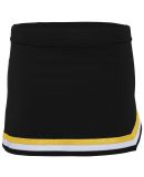 Augusta Sportswear 9145 Women's Pike Skirt in Black/ white/ metallic gold