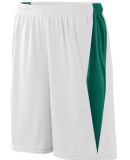 Augusta Sportswear 9735 Top Score Short in White/ dark green