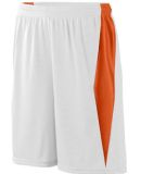 Augusta Sportswear 9735 Top Score Short in White/ orange