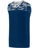 Augusta Sportswear 1116 Youth Mod Camo Game Jersey NAVY / GRPH/ WHT